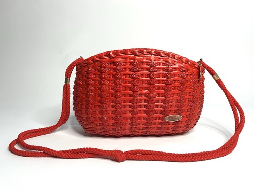 Vtg gabriella red basket weave - red,