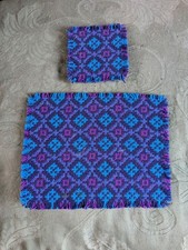 Vintage Genuine Welsh Tapestry Place Mats Set Of 6 And 9 Matching Coasters