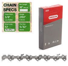 16" OREGON 91PX057 Chainsaw Chain on Florabest/Lidl FKS2200/09 A1 B1 D2 E3 F3 G4