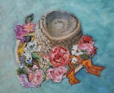 Heather Bray Original Oil Painting The Folksingers Hat Cornish Art