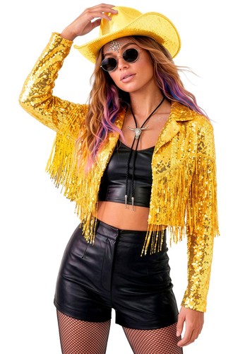 Womens festival gold sequin - gold,