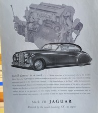 JAGUAR MK VII SPACIOUS POWERFUL SALOON CAR 1951  2X ADVERTS A4 ORIGINAL.