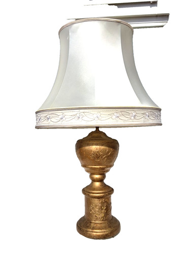 Vintage gold ceramic urn - gold,