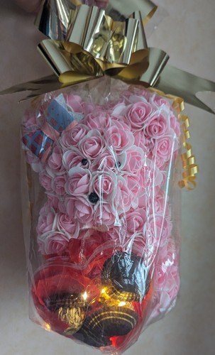 Bear with forever roses and - with,