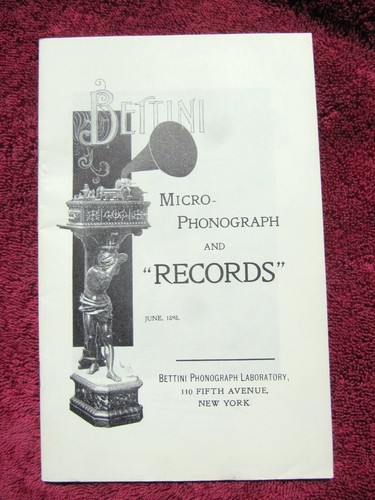 1898 bettini micro phonograph - bettini,