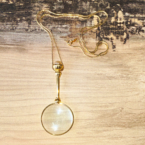 Antique gold tone magnifying - antique,