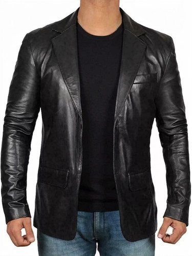 Men genuine lambskin - lambskin, black