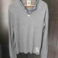 SUPERDRY Mens Top Long Sleeve Medium Navy Blue Cotton AO02