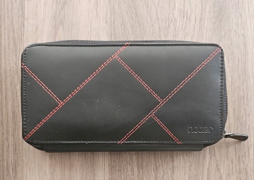 Hotter leather zip purse black - leather,