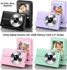 HD 1080p Digital Camera 44MP 2.4'' LCD Display Screen Anti-Shake Camera 16X Zoom