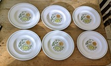 Vintage Set 6 1960s Susie Cooper C2002 Sunflower Bone China Tea Plates 6.5in. D.