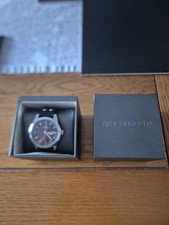 RJR John Rocha Men's Watch Black Leather Strap Boxed Working New Battery VGC