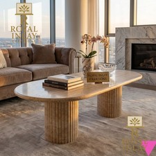 Oval Travertine Dining Table