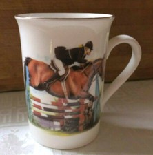 Gymkhana / Show Jumping - Bone China Mug - C  Montague Renaud - Staffordshire