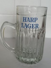 Vintage " HARP LAGER " Half Pint Dimpled Glass Tankard
