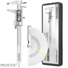 Proster 6'' Digital Vernier Caliper Stainless Steel Micrometer + Feeler Gauge