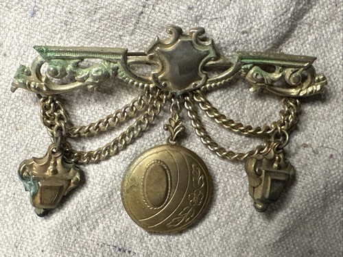 Antique art nouveau brass gold - art,