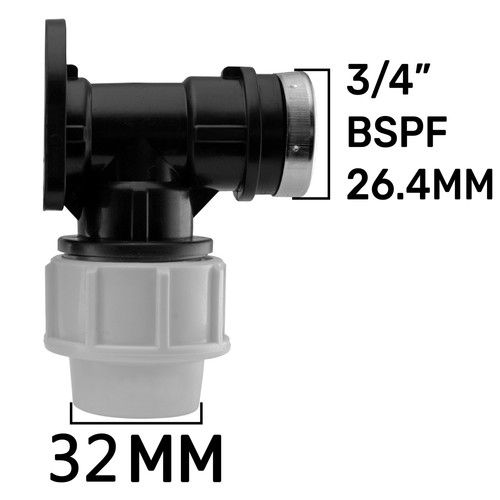 32mm mdpe wall back plate - 32mm,