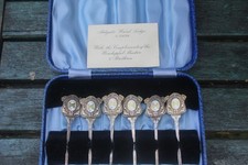 6 Boxed Antique Freemasons Spoon Masonic 1936 Aldgate Ward Lodge 3939 London