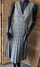 Mango grey plaid midi pleated