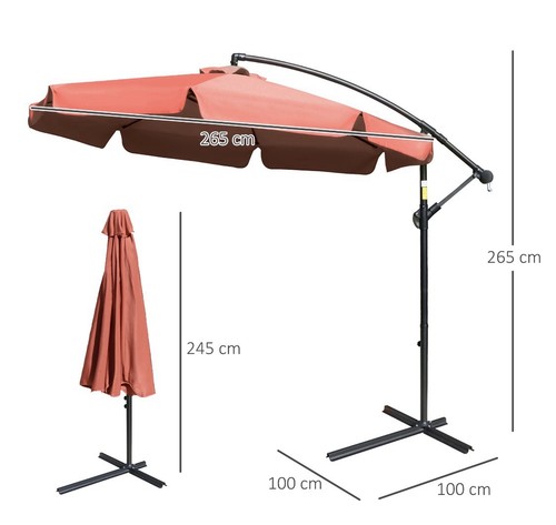 Cantilever parasol banana - 2.7m,