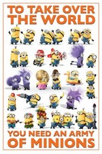 DESPICABLE ME ~ TAKE OVER WORLD/ARMY OF MINIONS ~ 24x36 CARTOON POSTER