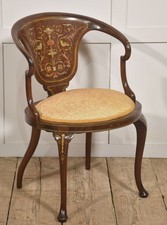 Inlaid mahogany tub armchair - inlaid,