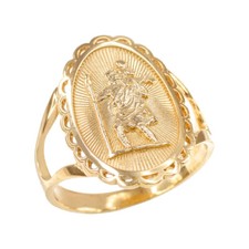 Gold Saint Christopher Oval