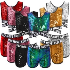 Kids Girls Sequins Dancewear