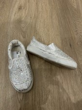 Girl’s Glitter Silver Sparkly Trainers/ Shoes, Size Child 7, Primark, Plimsolls