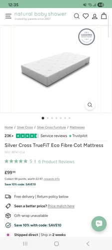 Silver cross truefit eco fibre - truefit,