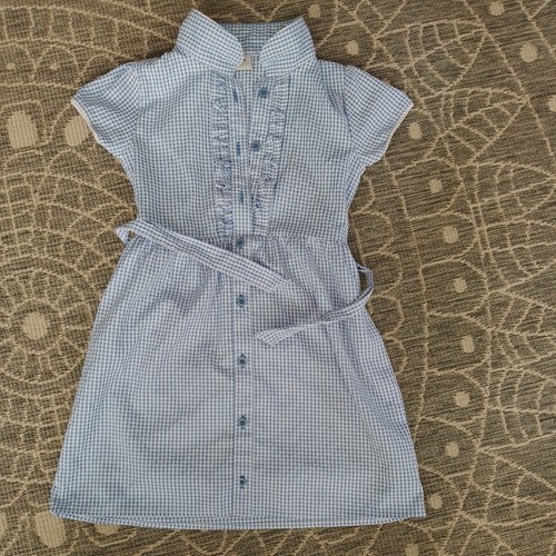 Blue cotton polyester gingham - cotton/polyester,