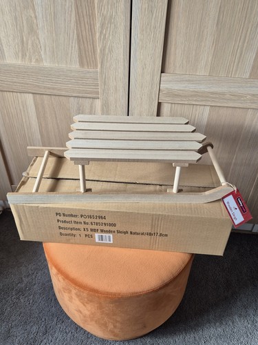 Mdf wooden sleigh natural - mdf,