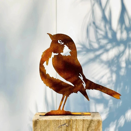 Rusty metal robin - metal,