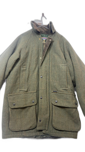 Bronte green wool - green, herringbone
