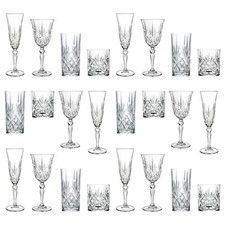 24pc RCR Crystal Melodia Glassware Set Wine Champagne Whisky Highball Glasses