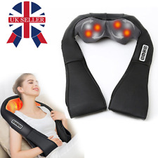 Electric Shiatsu Back Neck Shoulder Massager with Heat Kneading Body Car Home UK
