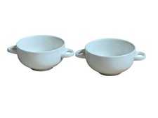 Bridgwood Sampson 2 Handle 2 White Soup Bowls Lifelong Ironstone Made in England