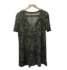 Zara - Size UK EU Small - Floral Flower Black Date Smart Baggy Top