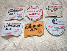Set of 6 THE CANTERBURY ALES Beer Pump Badges - varied style and design
