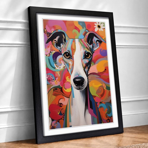 Whippet modern framed wall - framed, art