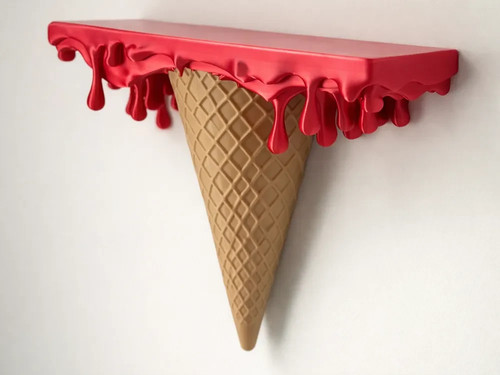 Ice cream cone drip shelf - ice,
