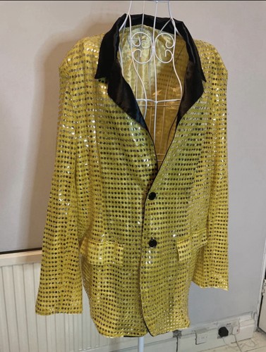 Gold sequin blazer jacket with - gold,