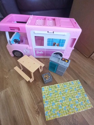 Barbie pink campervan - barbie, with