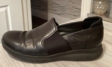 Clarks Unstructured Slip On Black Leather Shoes Size UK 6D EU 39.5 