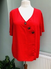 Ladies Bright Red Blouse Top