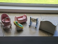 Vtg 1990s Little Tikes Baby Carriage Cradle Baby With Carrier Rocker & Toy Bench