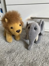 DeAgostini my animal kingdom lion & elephant soft toy bundle