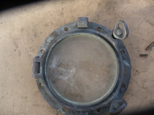 Vintage brass porthole window - brass,