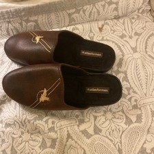 Atlas For Men Brown Faux leather mule Slippers EU42. UK8 NEW